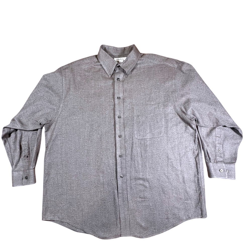 Turnbury XL Gray Herringbone Button Down Long Sleeve‎ Cotton Casual Shirt